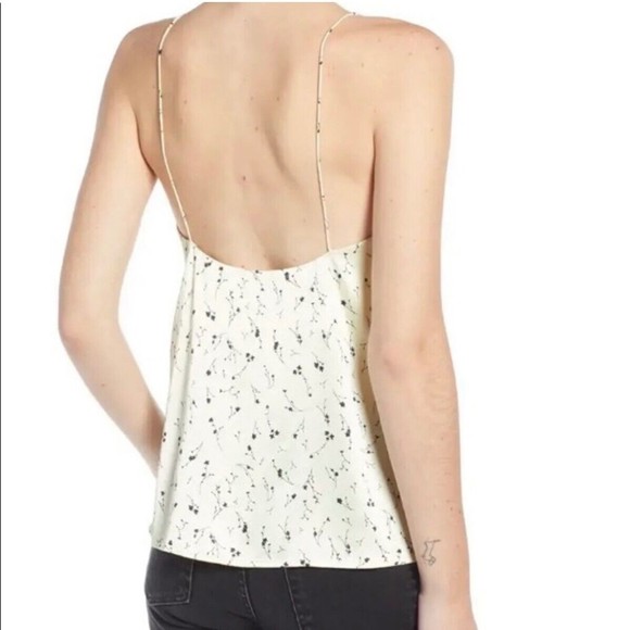 Something Navy Slip Floral Tank Top Large Yellow Floral Spaghetti Strap Cami - Picture 2 of 7